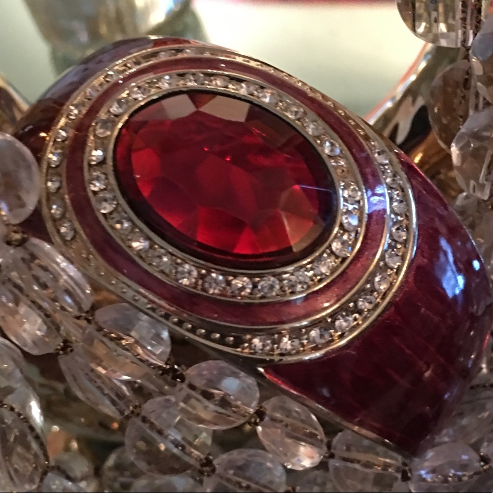Vintage Burgundy Enamel Bracelet